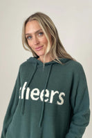 Six Fifty Clothing Cheers Hoodie Style SF1311 in Green;Green Hoodie;Green Holiday Cheers Hoodie; 