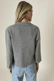 Six Fifty Clothing Louisa 3/4 Sleeve Knit Blazer in Grey and in White;Knit Spring Blazer; 