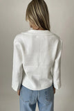 Six Fifty Clothing Louisa 3/4 Sleeve Knit Blazer in Grey and in White;Knit Spring Blazer; 