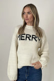 Six Fifty Clothing Merry Sweater Style SF0706 in Ivory; Festive Holiday Sweater