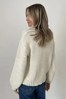 Six Fifty Clothing Merry Sweater Style SF0706 in Ivory; Festive Holiday Sweater