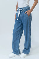 Six Fifty Clothing Wherever Denim Style SF1100 in Denim;Drawstring Waist Denim Pant; 