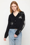 Spiritual Gangster Clothing Grateful Soul Delaney Cardigan Style HO40403023 in Black; 