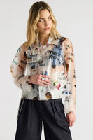 Steve Madden Apparel Tove Jacket Style MP102760MULT in Multi Color; Clear Spring Rain Jacket with Graphics details