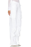 Steve Madden Duo Sequined Cargo Pant Style BN403761WHTE In White;White Sequined Pant; 