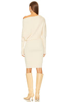 Steve Madden Lori Sweater Dress style BN308073WHTC in White Cap;Boat NEck Sweater Dress;