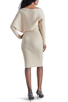 Steve Madden Lori Sweater Dress style BN308073WHTC in White Cap;Boat NEck Sweater Dress; 