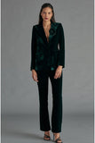 Steve Madden Merene Blazer Style BO402557WPIN in Winter Pine;Velvet Holiday Blazer; 