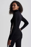 Varley Clothing Wilshire Mock Neck Knit Style VAR2332-BLCK in Black;Varley Clothing Demi 2.0 Half-Zip Knit Style VAR02331-BLCK in Black; 