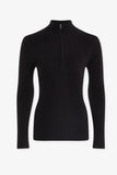 Varley Clothing Wilshire Mock Neck Knit Style VAR2332-BLCK in Black;Varley Clothing Demi 2.0 Half-Zip Knit Style VAR02331-BLCK in Black; 