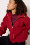 Varley Clothing Richfield Quilt Fleece Combo Style Var02215 in Red;Atheleisure Jacket; Red Fleece Jacket