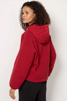 Varley Clothing Richfield Quilt Fleece Combo Style Var02215 in Red;Atheleisure Jacket; Red Fleece Jacket