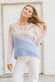 Wooden Ships Sunset Scape Crew Style K54C2W441 in Pink Whimsey; Sunset Sweater; Spring/Summer Sweater; Wooden Ships Sunset Sweater