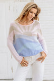 Wooden Ships Sunset Scape Crew Style K54C2W441 in Pink Whimsey; Sunset Sweater; Spring/Summer Sweater; Wooden Ships Sunset Sweater