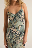 Z SUpply CLothing Lark Cusco Slip Dress STyle ZD243862 GPL in Grape Leaf;Leaf PRinted Slip Dress;Summer Guest Dress;