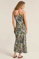 Z SUpply CLothing Lark Cusco Slip Dress STyle ZD243862 GPL in Grape Leaf;Leaf PRinted Slip Dress;Summer Guest Dress;