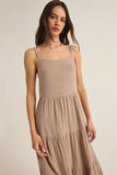 Z Supply Clothing Anna Midi Dress Style ZD242345 WSD in Warm Sands; 