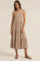 Z Supply Clothing Anna Midi Dress Style ZD242345 WSD in Warm Sands; 