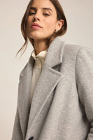 Z Supply Clothing Conway Plush Coat Style ZJ243137 CLH in Classic Heather Grey; Mid-Length Coat; Heather Grey Mid Length Fall Coat;  Grey Car Coat