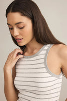 Z Supply Clothing Hadley Striped Tank Style ZT251262 CLH in Classic Heather Grey; Striped Ribbed Tank Top