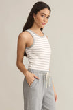 Z Supply Clothing Hadley Striped Tank Style ZT251262 CLH in Classic Heather Grey; Striped Ribbed Tank Top