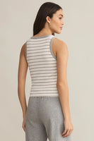 Z Supply Clothing Hadley Striped Tank Style ZT251262 CLH in Classic Heather Grey; Striped Ribbed Tank Top