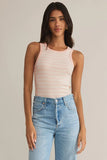 Z Supply Clothing Hadley Striped Tank Style ZT251262 PKA in Pink Salt;Striped Ribbed Tank Top; 