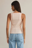 Z Supply Clothing Hadley Striped Tank Style ZT251262 PKA in Pink Salt;Striped Ribbed Tank Top; 