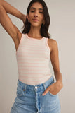 Z Supply Clothing Hadley Striped Tank Style ZT251262 PKA in Pink Salt;Striped Ribbed Tank Top; 