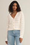 Z Supply Clothing Romance Cardigan Style ZW251194 SSA in Sea Salt;Ivory Pointelle Cardigan;Z Supply Clothing Pointelle Cardigan; 