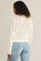 Z Supply Clothing Romance Cardigan Style ZW251194 SSA in Sea Salt;Ivory Pointelle Cardigan;Z Supply Clothing Pointelle Cardigan; 