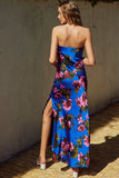 dress Forum Clothing Mesmerizing Essence Strapless Bias Cut Maxi Dress style FD11771-P1647 in Midnight Floral;Floral Strapless Dress;Wedding Guest Dress;Floral Guest of Dress; 