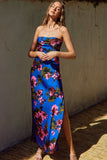 dress Forum Clothing Mesmerizing Essence Strapless Bias Cut Maxi Dress style FD11771-P1647 in Midnight Floral;Floral Strapless Dress;Wedding Guest Dress;Floral Guest of Dress; 