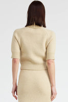 en saison clothing Merrill Pullover Sweater Style IEI3999T in natural with red;Ribbon Sweater;Sweater with ribbon print; 