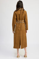 en saison clothing logan trench coat Style IEJ4005J in Brown; 