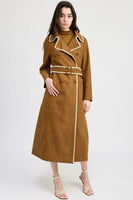 en saison clothing logan trench coat Style IEJ4005J in Brown; 